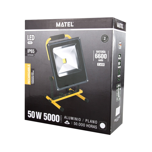 PROYECTOR LED RECARGABLE IP65 50W FRÍA MATEL