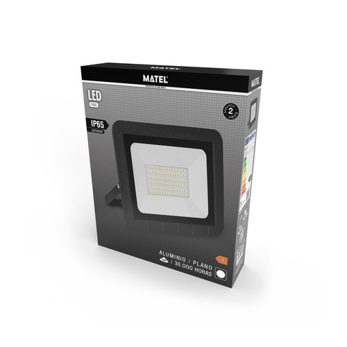 PROYECTOR LED PLANO NEGRO 30W FRIA MATEL