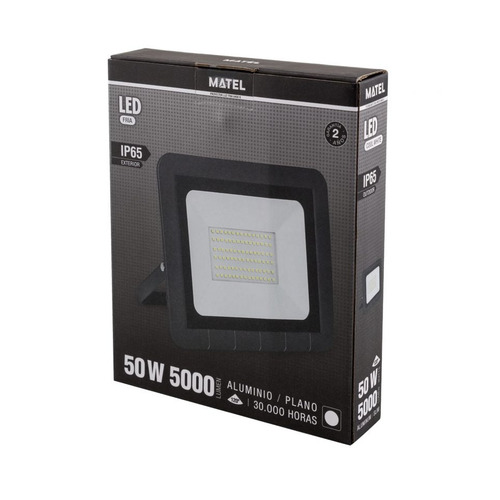 PROYECTOR LED PLANO NEGRO IP65 50W FRIA MATEL