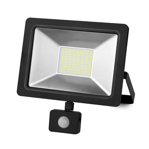 PROYECTOR LED CON SENSOR NEGRO 50W MATEL