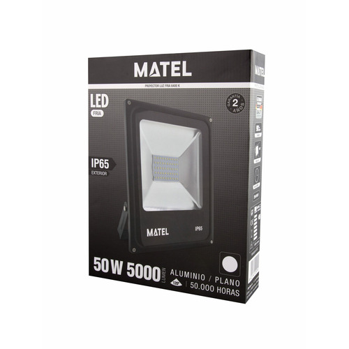 PROYECTOR LED CON SENSOR NEGRO 50W MATEL