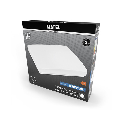 APLIQUE LED CUADRADO EXTRAPLANO 24W FRÍA MATEL
