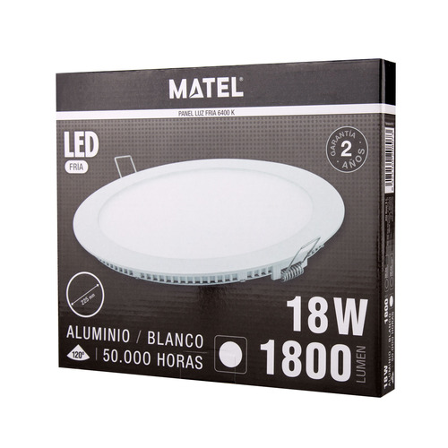 DOWNLIGHT LED REDONDO BLANCO 18W FRÍA MATEL