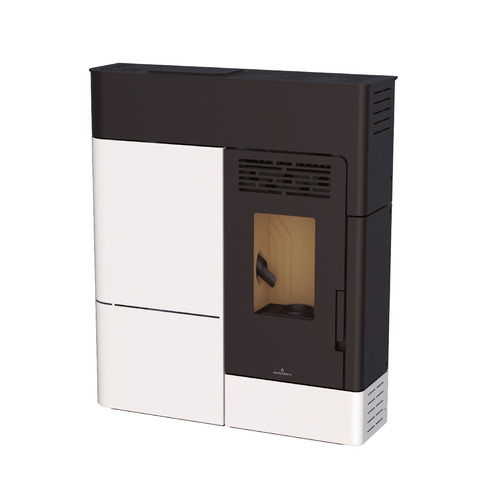 CLARA ESTUFA DE PELLETS PASILLERA 11 KW BLANCO/NEGRO (CANALIZABLE)