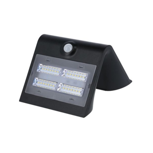 APLIQUE LED SOLAR KORPASS SENSOR 4W NEGRO FRÍA MATEL