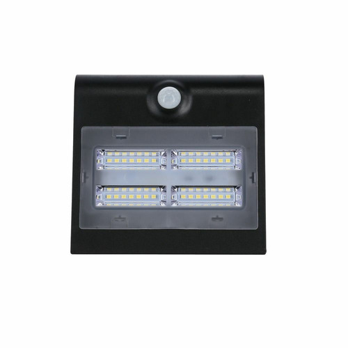 APLIQUE LED SOLAR KORPASS SENSOR 8W NEGRO FRÍA MATEL