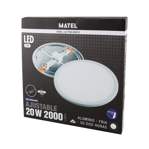 DOWNLIGHT LED AJUSTABLE REDONDO BLANCO 20W FRÍA MATEL