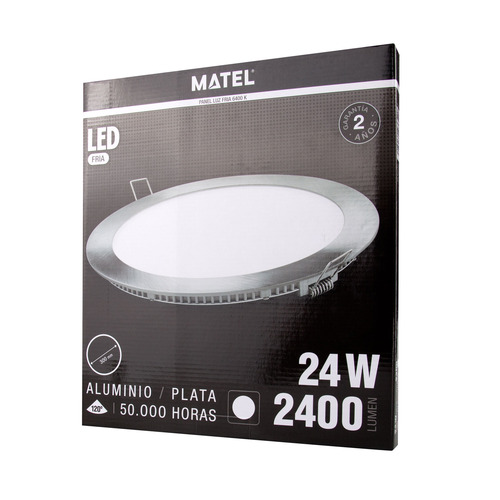DOWNLIGHT LED EMPOTRAR REDONDO PLATA 24W FRIA MATEL