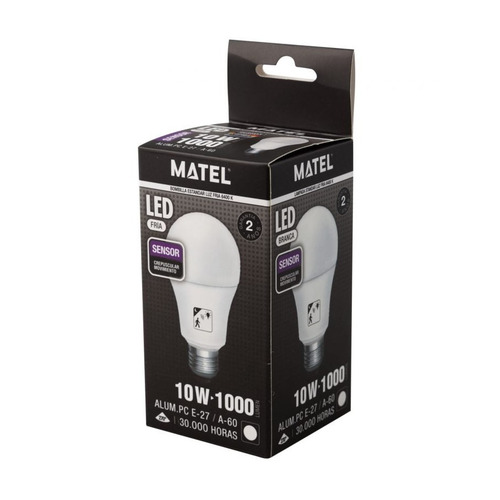BOMBILLA LED CREPUSCULAR E27 10W FRIA MATEL