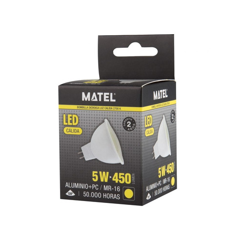 BOMBILLA LED DICROICA MR16 5W CALIDA MATEL
