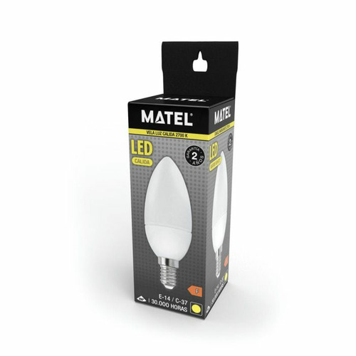 BOMBILLA LED VELA E14 10W CALIDA MATEL