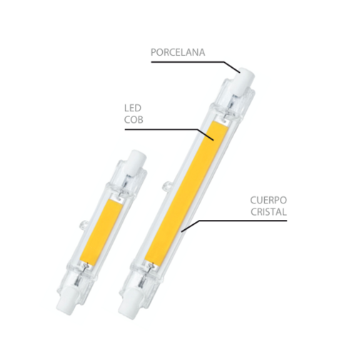 BOMBILLA LED LINEAL COB 16x118MM 12W FRIA MATEL