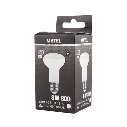 BOMBILLA LED REFLECTORA E27 R63 8W FRIA MATEL