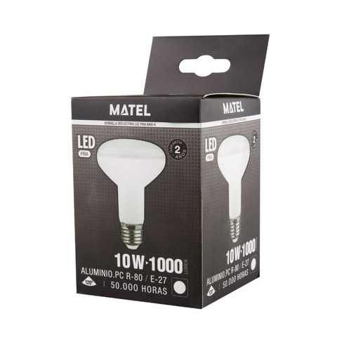 BOMBILLA LED REFLECTORA E27 R80 10W FRIA MATEL