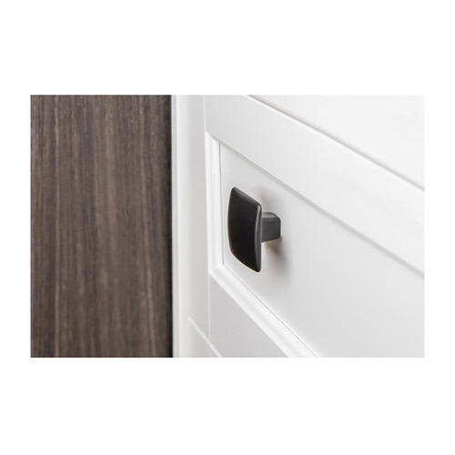 POMO CUADRADO ZAMAK NEGRO MATE 37X37X19 mm REI