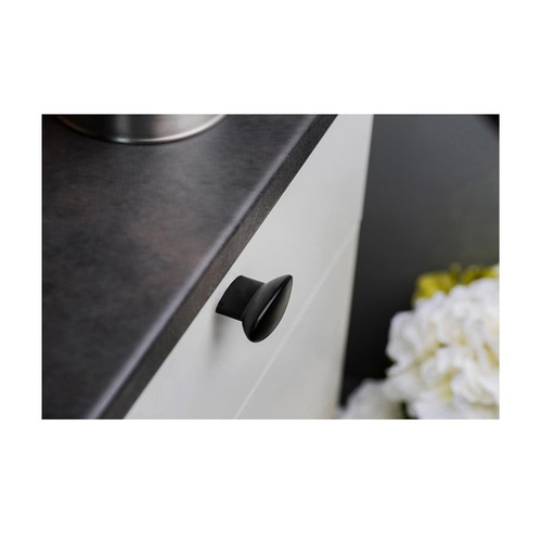 POMO OVAL ZAMAK NEGRO MATE 40mm REI