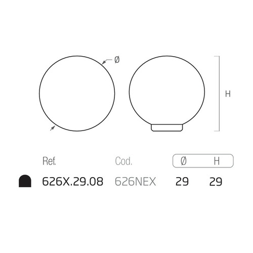 POMO REDONDO NEGRO MATE Ø 29mm NESU