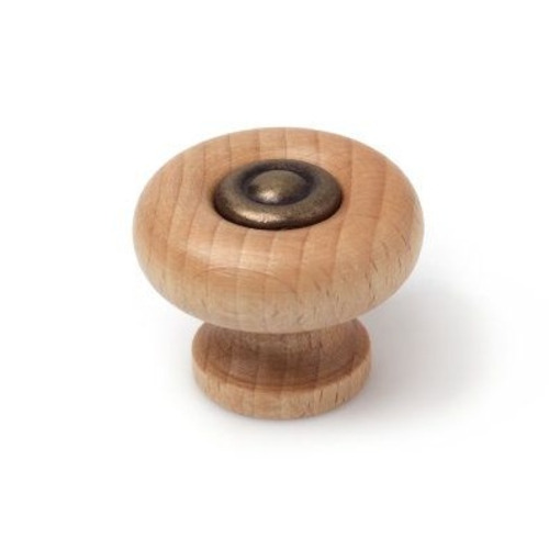 POMO REDONDO MADERA HAYA LACA TRANSPARENTE Ø 40mm REI