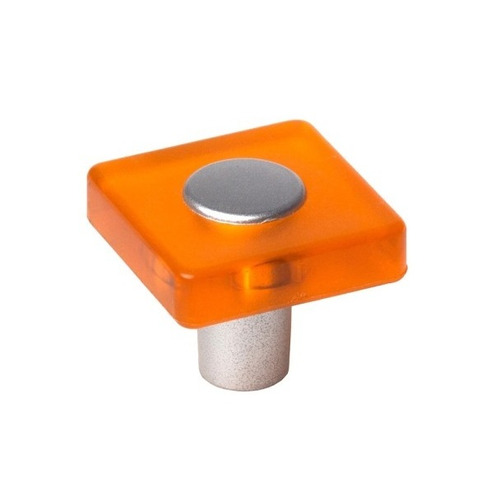 POMO CUADRADO ALUMINIO NARANJA 30X30X25mm REI