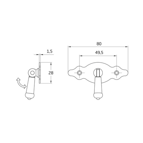 TIRADOR HORIZONTAL CON PLACA ACERO CUERO 80mm AMIG