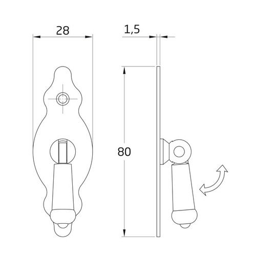 ASA TIRADOR VERTICAL CON PLACA ACERO NEGRO 28mm AMIG