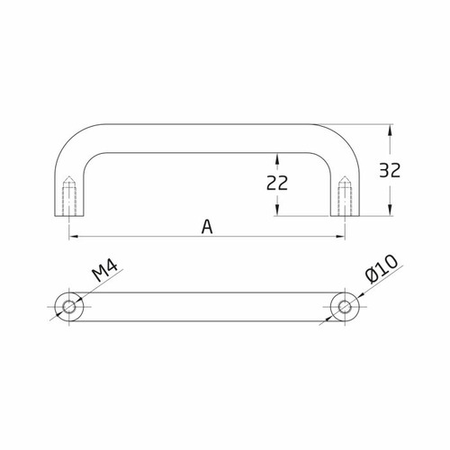 ASA TIRADOR NIQUEL CEPILLADO Ø8 X 128mm AMIG