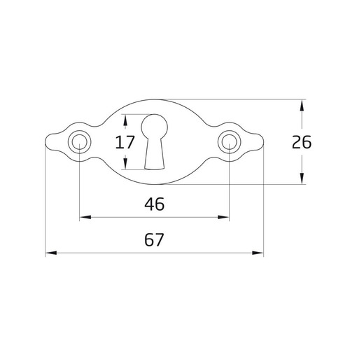 BOCALLAVE HORIZONTAL ACERO NEGRO 65X25X1,5 mm AMIG