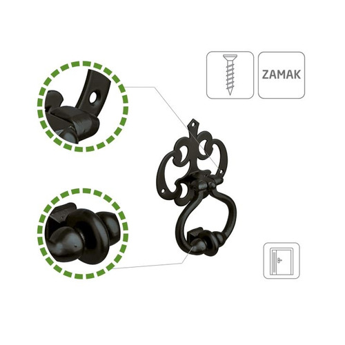 ALDABA RUSTICA ACERO NEGRO 110X100 mm AMIG