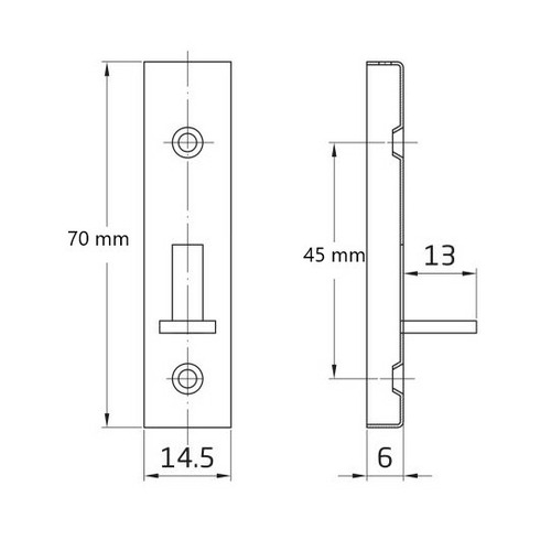 PASADOR SOBREPONER LATON BARNIZADO 70 mm AMIG