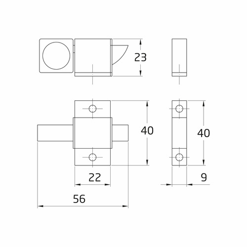 PASADOR SOBREPONER PARA VENTANAS ORO 22X40 mm AMIG