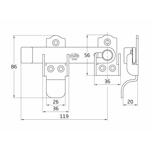 ALDABILLA ACERO NEGRO 130 mm AMIG