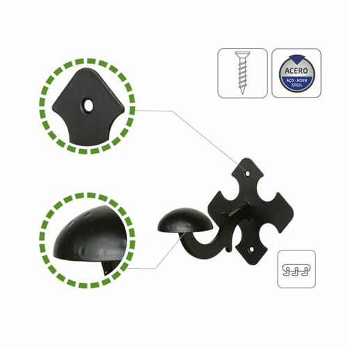 COLGADOR ESTILO RUSTICO NEGRO 90X90X100 mm AMIG