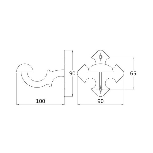 COLGADOR ESTILO RUSTICO NEGRO 90X90X100 mm AMIG