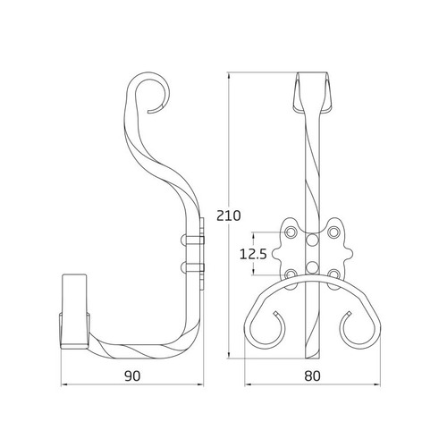 COLGADOR ESTILO RUSTICO NEGRO 210X80X90 mm AMIG