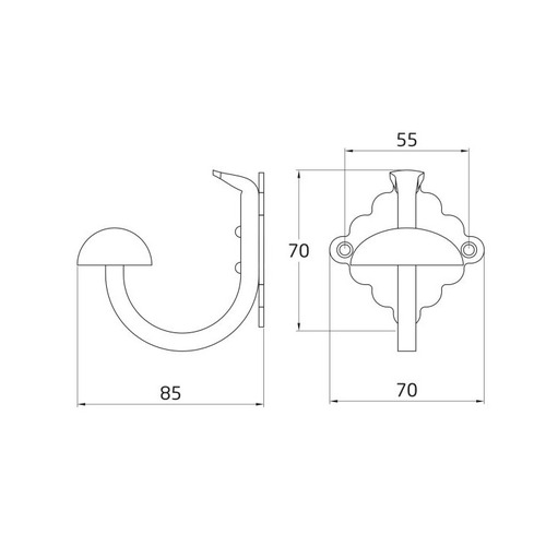 COLGADOR ESTILO RUSTICO NEGRO 70X70X85 mm AMIG