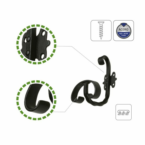 COLGADOR ESTILO RUSTICO NEGRO 120X80X90 mm AMIG