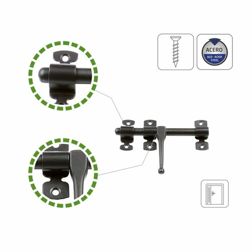 PASADOR SOBREPONER NEGRO 120 mm AMIG