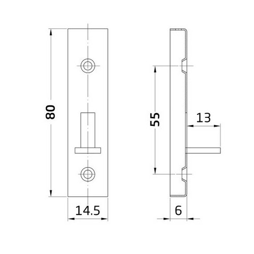 PASADOR SOBREPONER LATON BARNIZADO (PACK 2) 80 MM AMIG