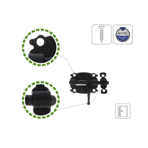 PASADOR SOBREPONER NEGRO 100mm AMIG