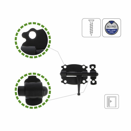 PASADOR SOBREPONER NEGRO 60 mm AMIG