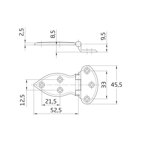 BISAGRA ACERO NIQUELADO 80X46 mm AMIG