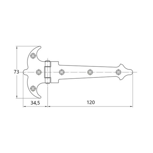 BISAGRA PUNTEADA ACERO NEGRO 120 mm AMIG