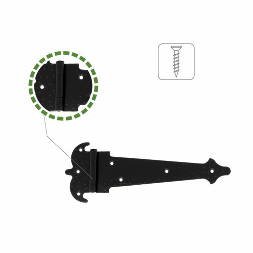 BISAGRA PUNTEADA ACERO NEGRO 250 mm AMIG