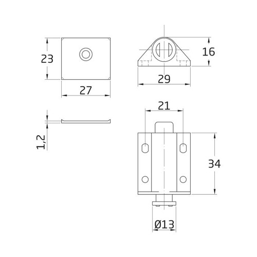 GOLPETE MAGNETICO MARRON 28X35 mm AMIG