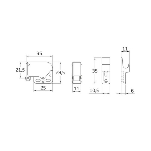 GOLPETE METALICO BLANCO 28X35 mm AMIG