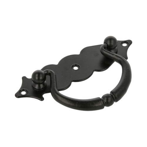 ASA TIRADOR HORIZONTAL ACERO NEGRO CON ANILLA 100 mm AMIG