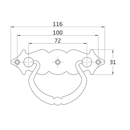 ASA TIRADOR HORIZONTAL ACERO NEGRO CON ANILLA 100 mm AMIG