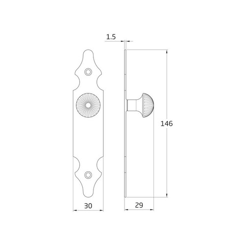 TIRADOR VERTICAL ESCUDO ACERO NEGRO 146 mm AMIG