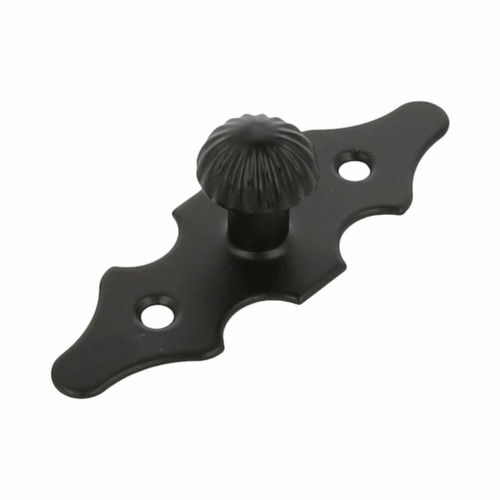 TIRADOR VERTICAL ESCUDO ACERO NEGRO 92 mm AMIG