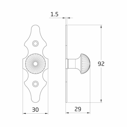 TIRADOR VERTICAL ESCUDO ACERO NEGRO 92 mm AMIG